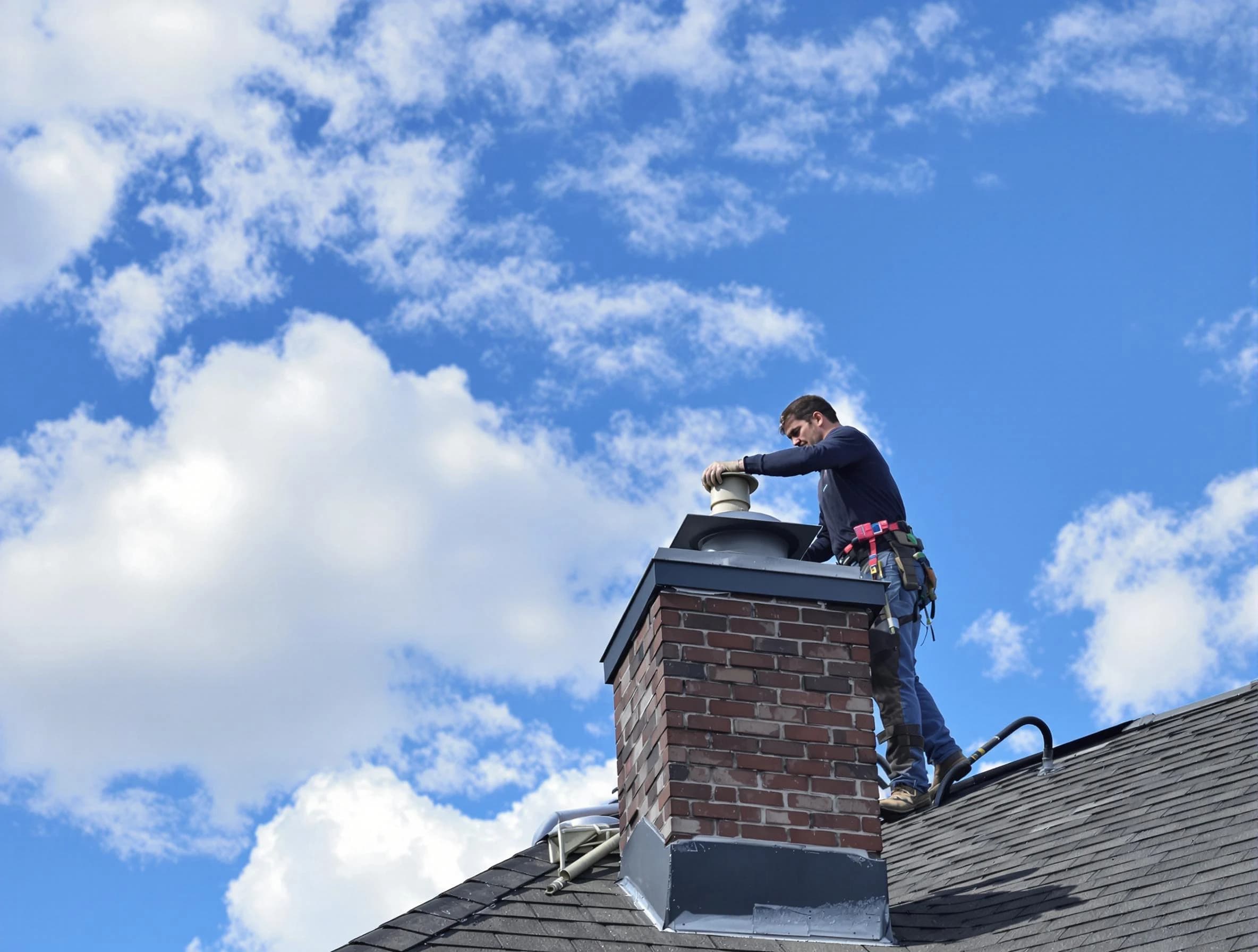 Perry Chimney Sweep installing a sturdy chimney cap in Perry, UT