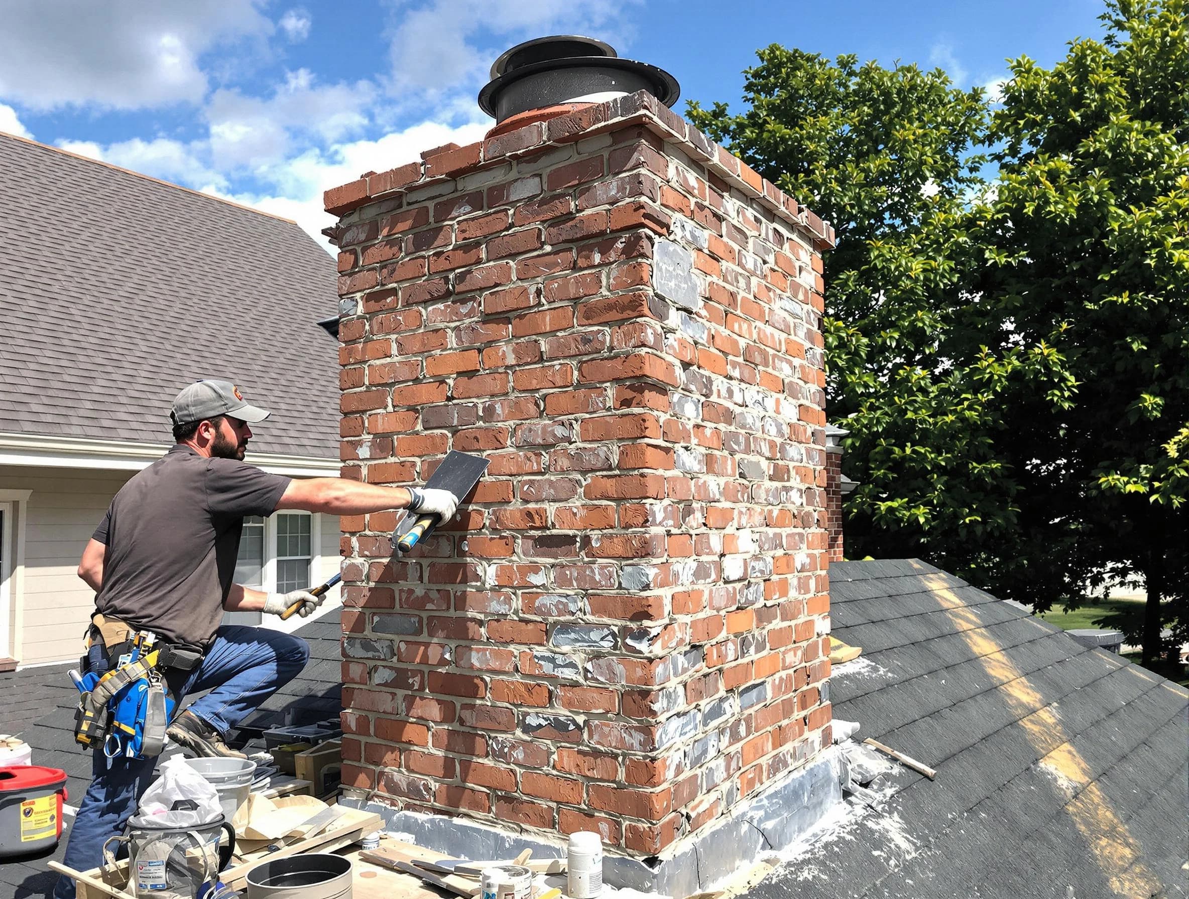 Completed chimney rebuild by Perry Chimney Sweep in Perry, UT