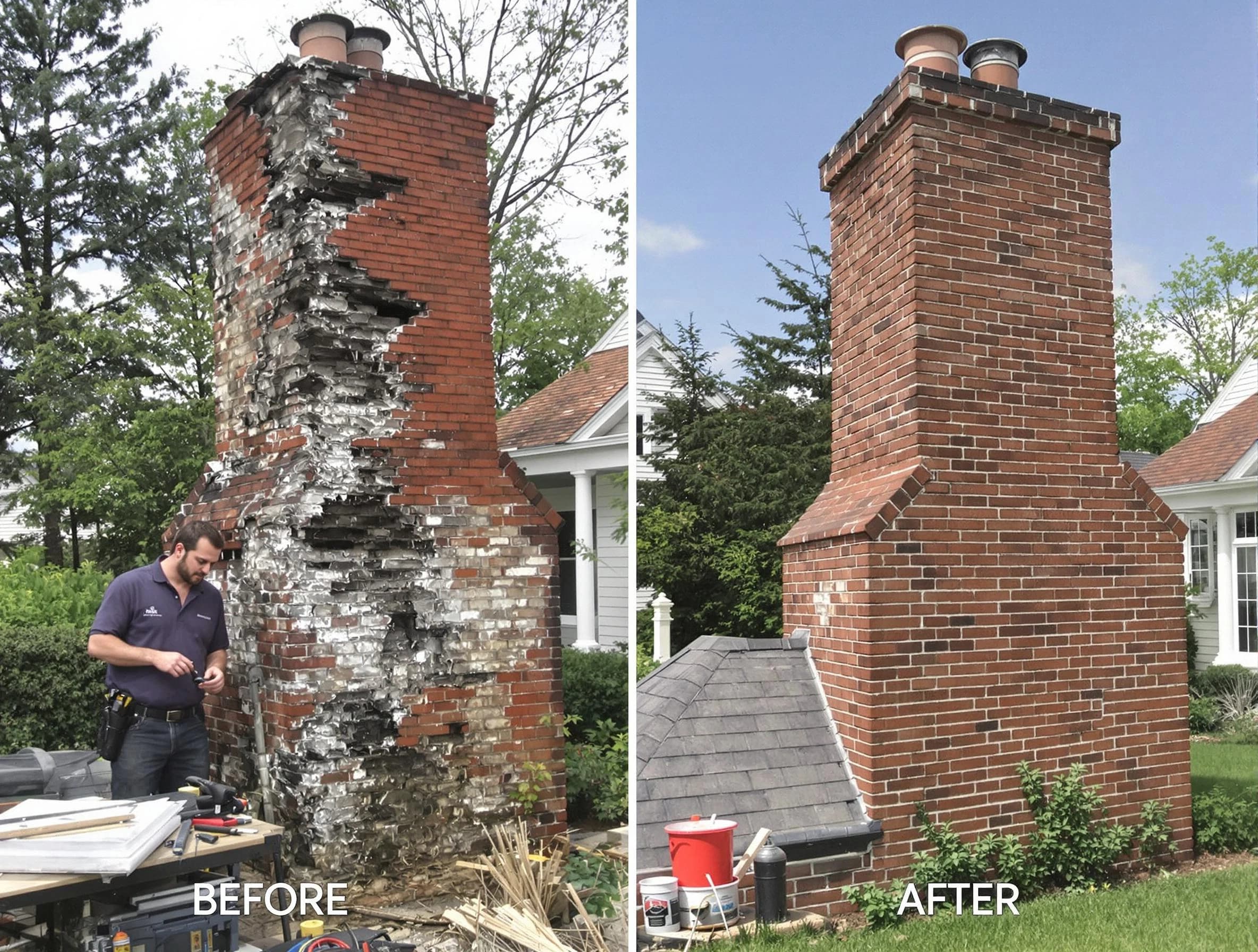 Perry Chimney Sweep performing a full chimney restoration in Perry, UT