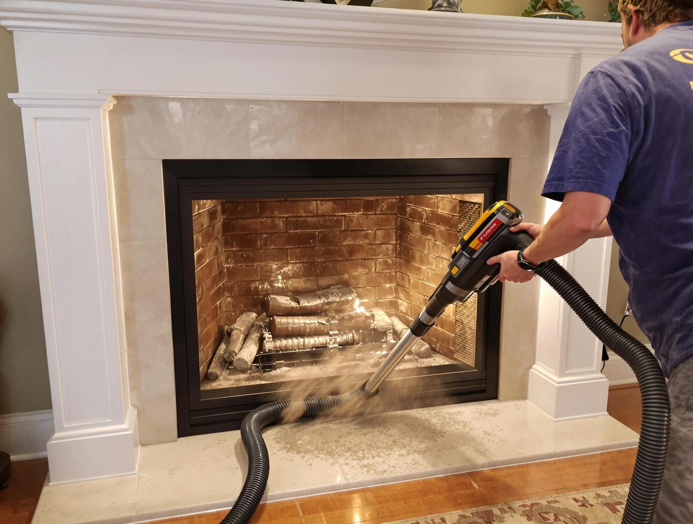 Fireplace cleaning performed by Perry Chimney Sweep in Perry, UT