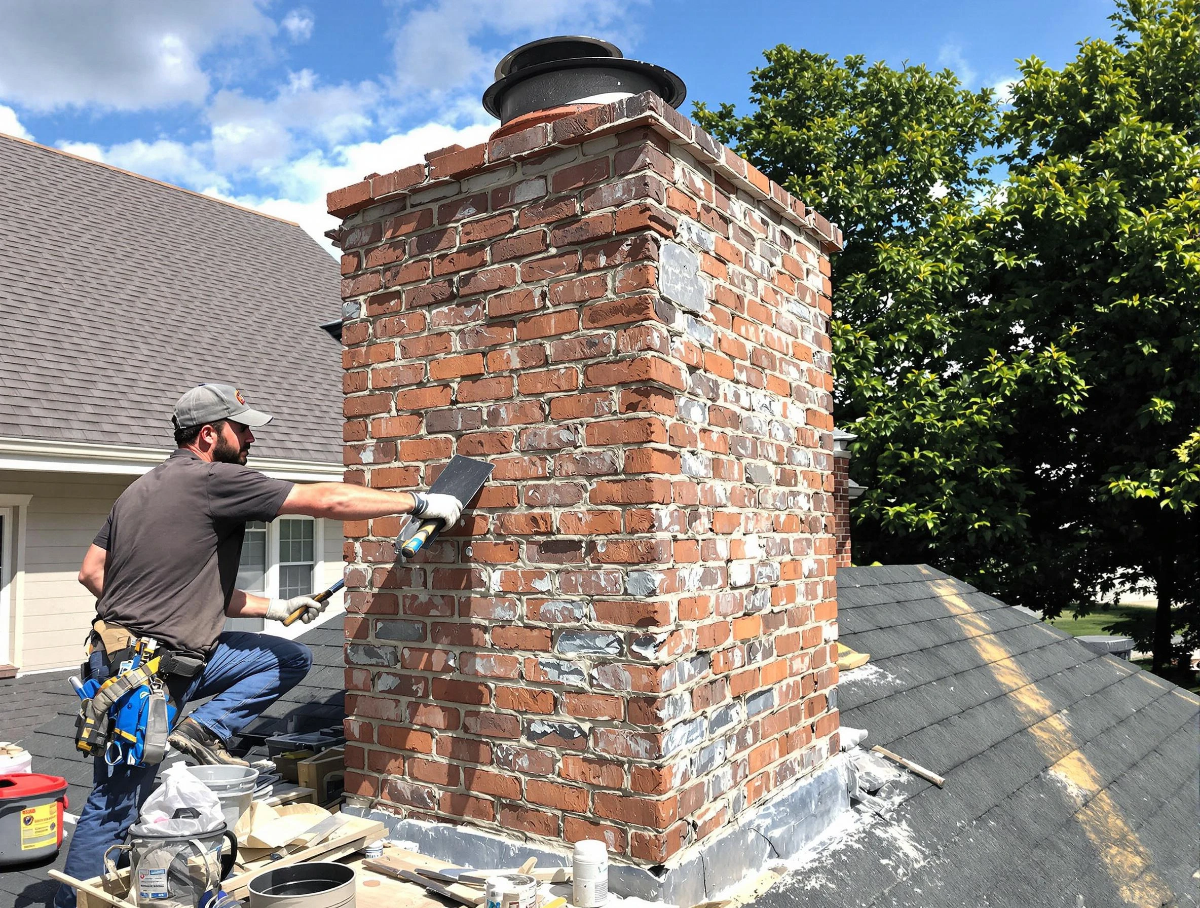 Completed chimney rebuild by Perry Chimney Sweep in Perry, UT
