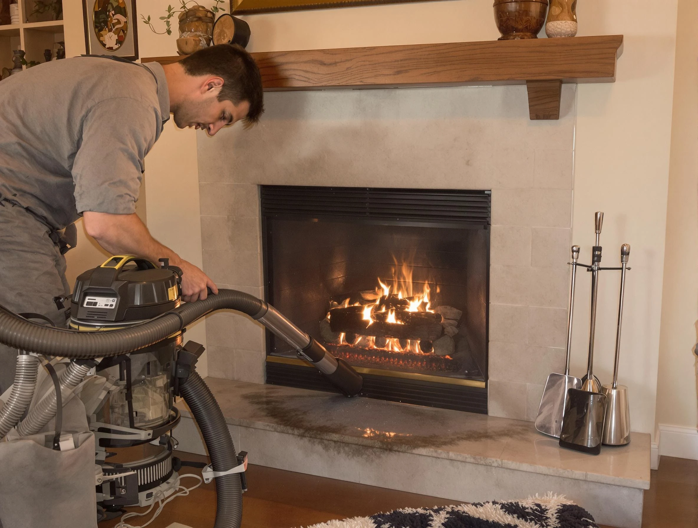 Routine fireplace upkeep by Perry Chimney Sweep in Perry, UT